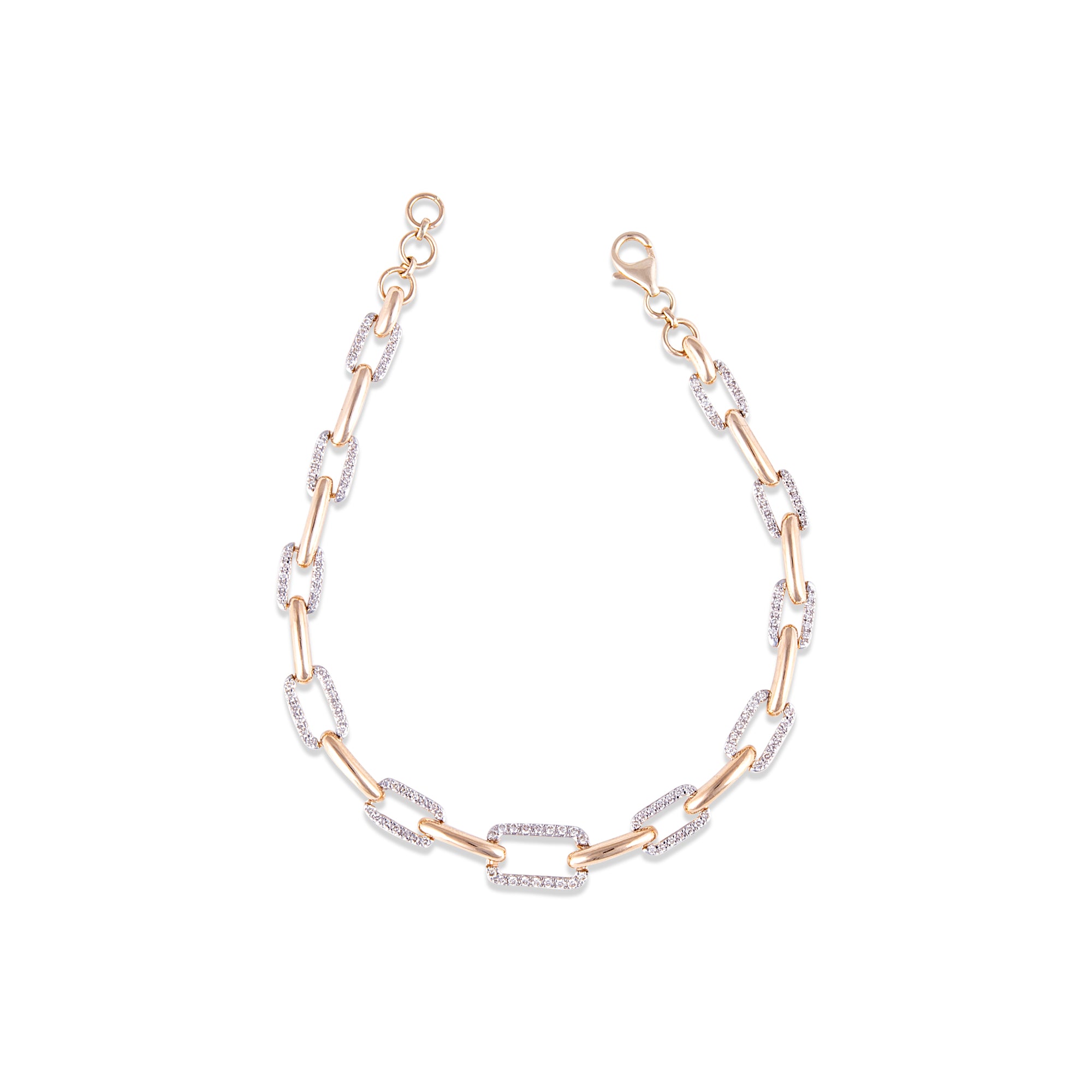 Tennis Bracelet in 14kt Yellow gold with Round Brilliant cut diamonds.