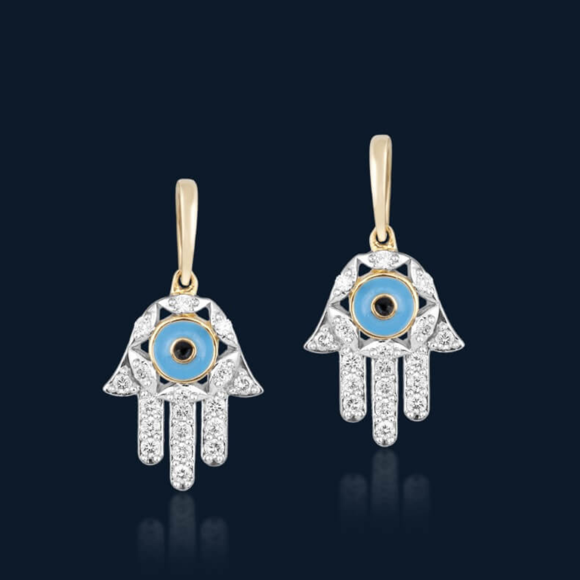Evil eye pendant in 18kt yellow gold
