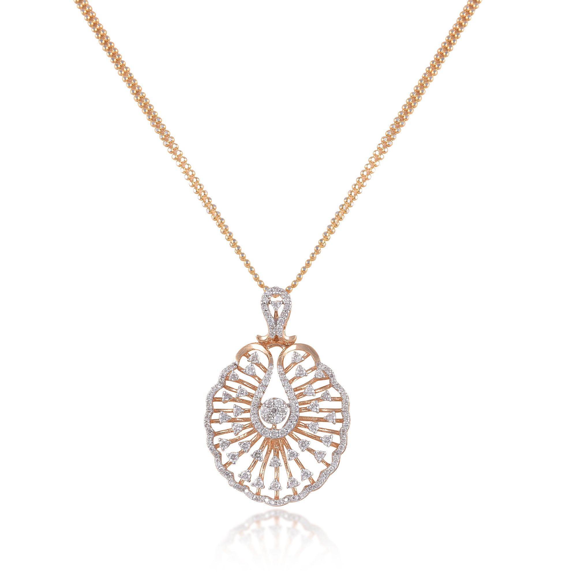 Pendant in 18kt Rose gold with Round Brilliant cut diamonds