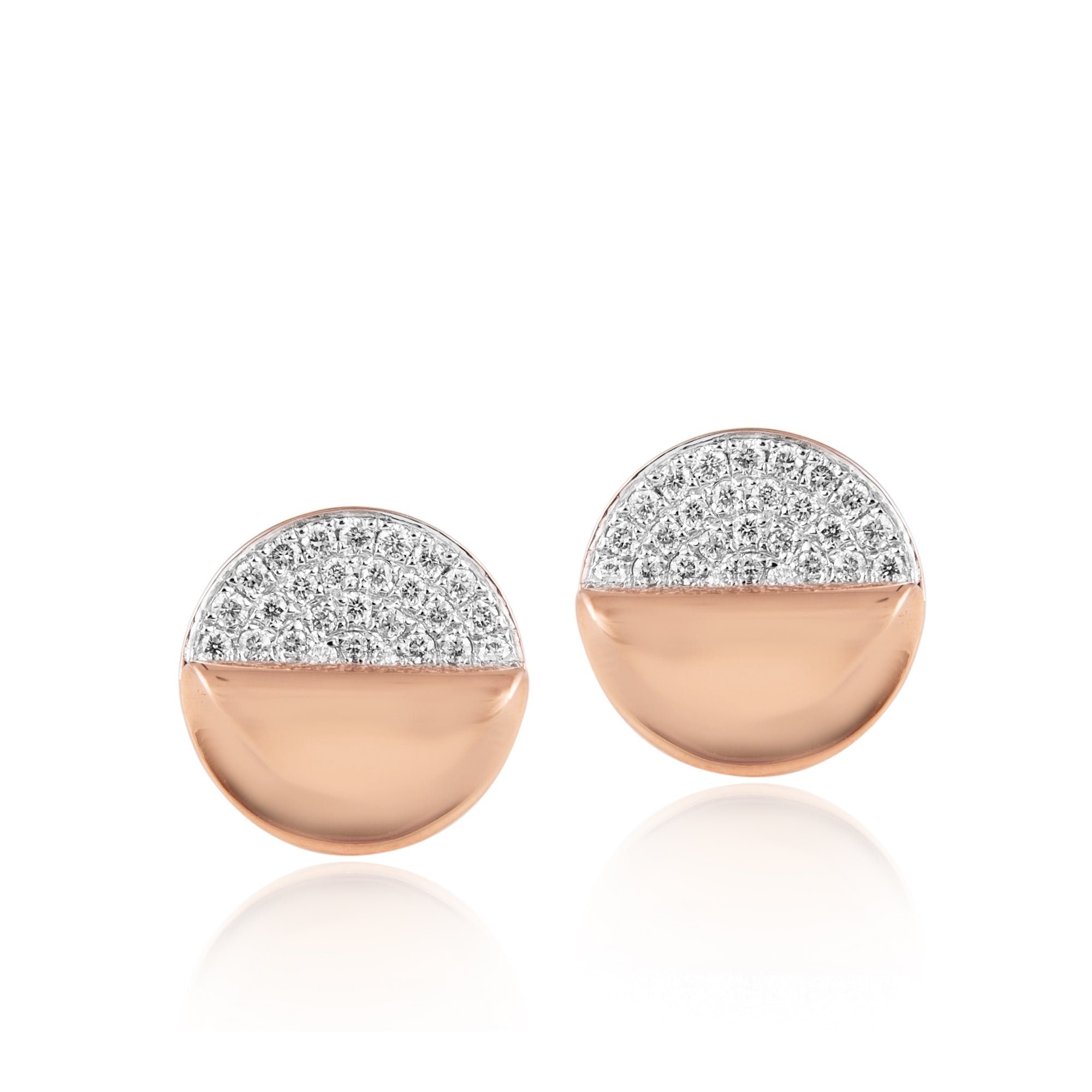 Earrings in 18kt rose gold with Round Brilliant cut diamonds