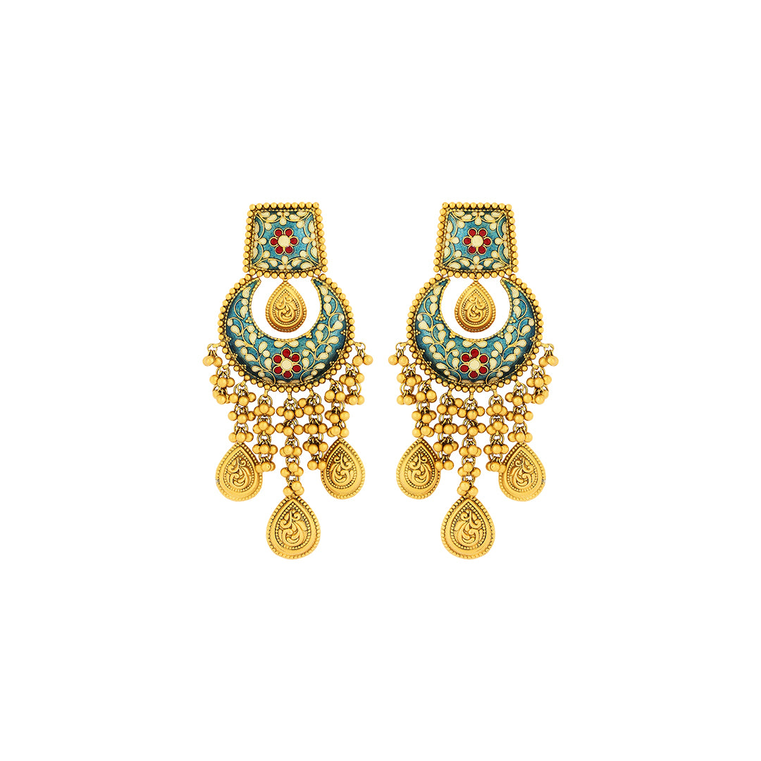 Necklace set in 22kt Antique gold, with enamel work.