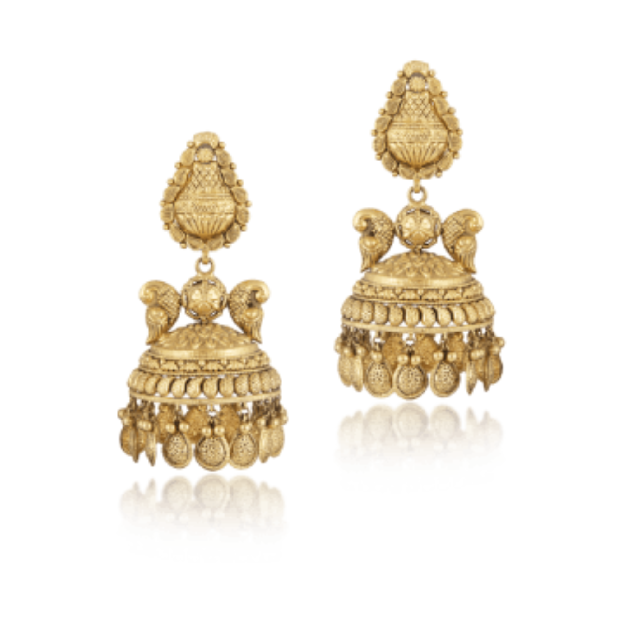 Earrings in 22kt antique gold