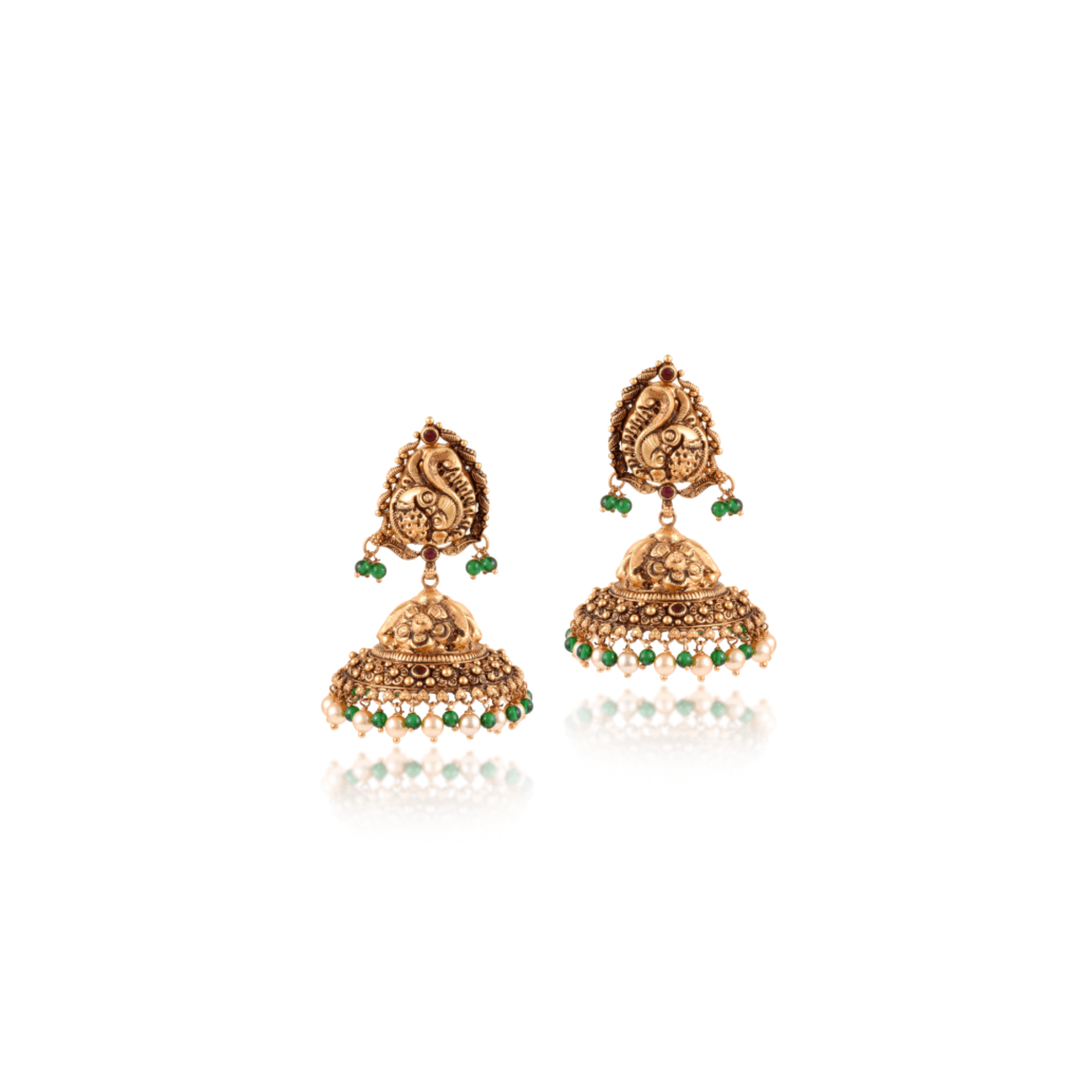 Earrings in 22kt Antique gold.