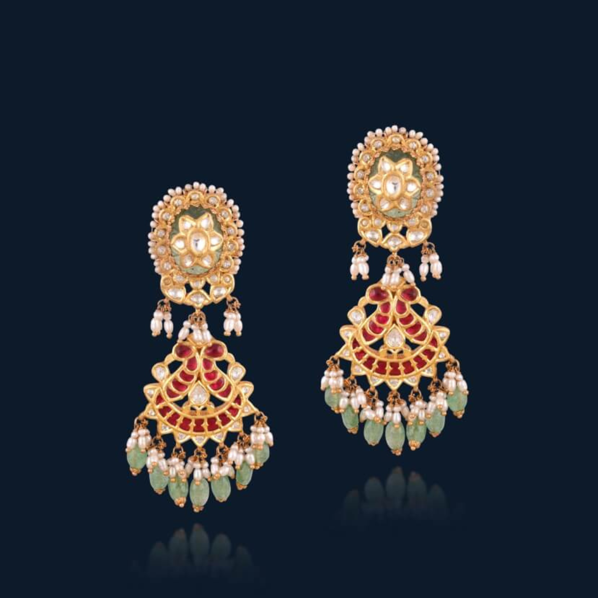 Kundan Earrings in 22kt gold