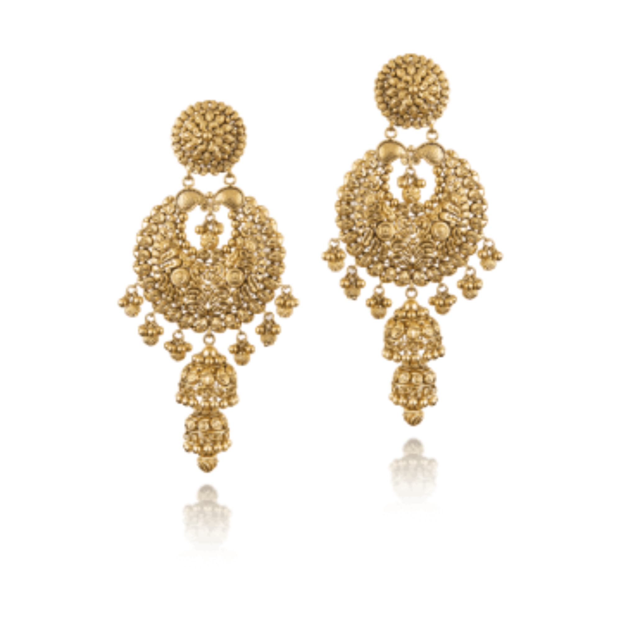 Earrings in 22kt antique gold
