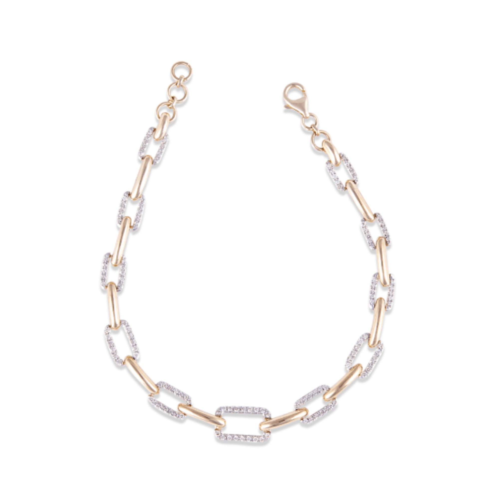 Tennis Bracelet in 14kt Yellow gold with Round Brilliant cut diamonds.