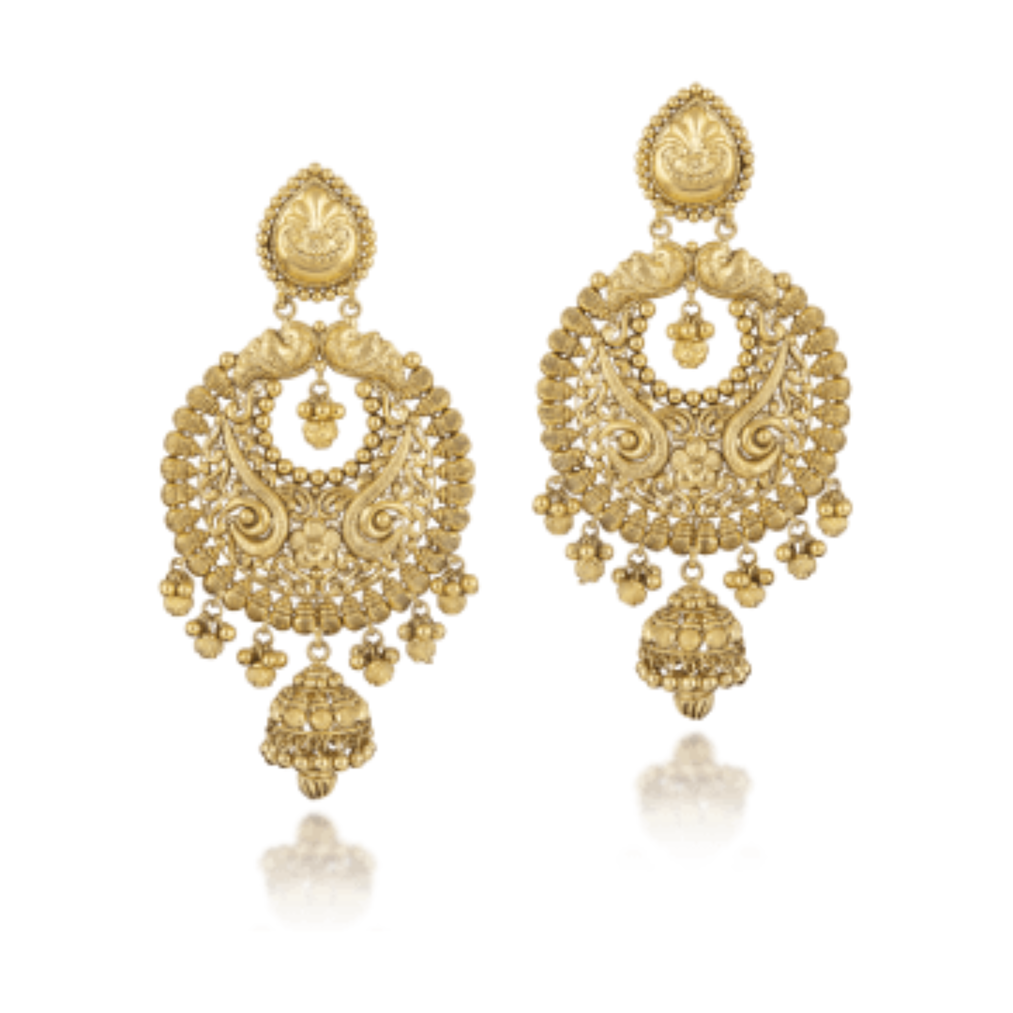Earrings in 22kt antique gold