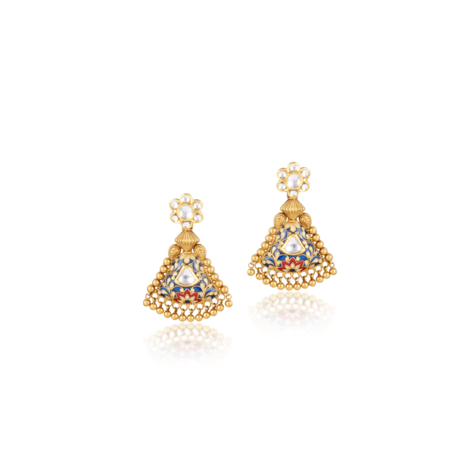 Earrings in 22kt Enamel Antique gold.