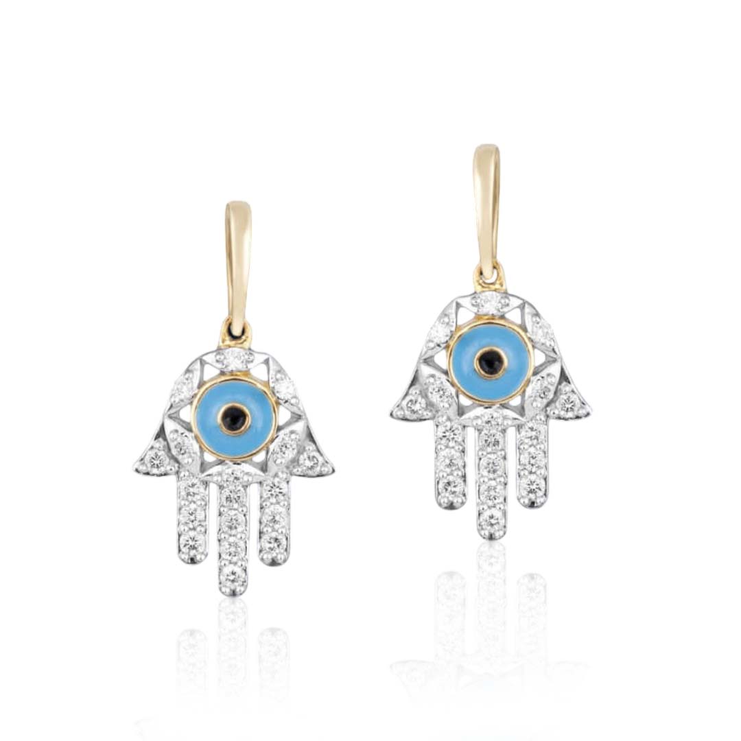 Evil eye pendant in 18kt yellow gold