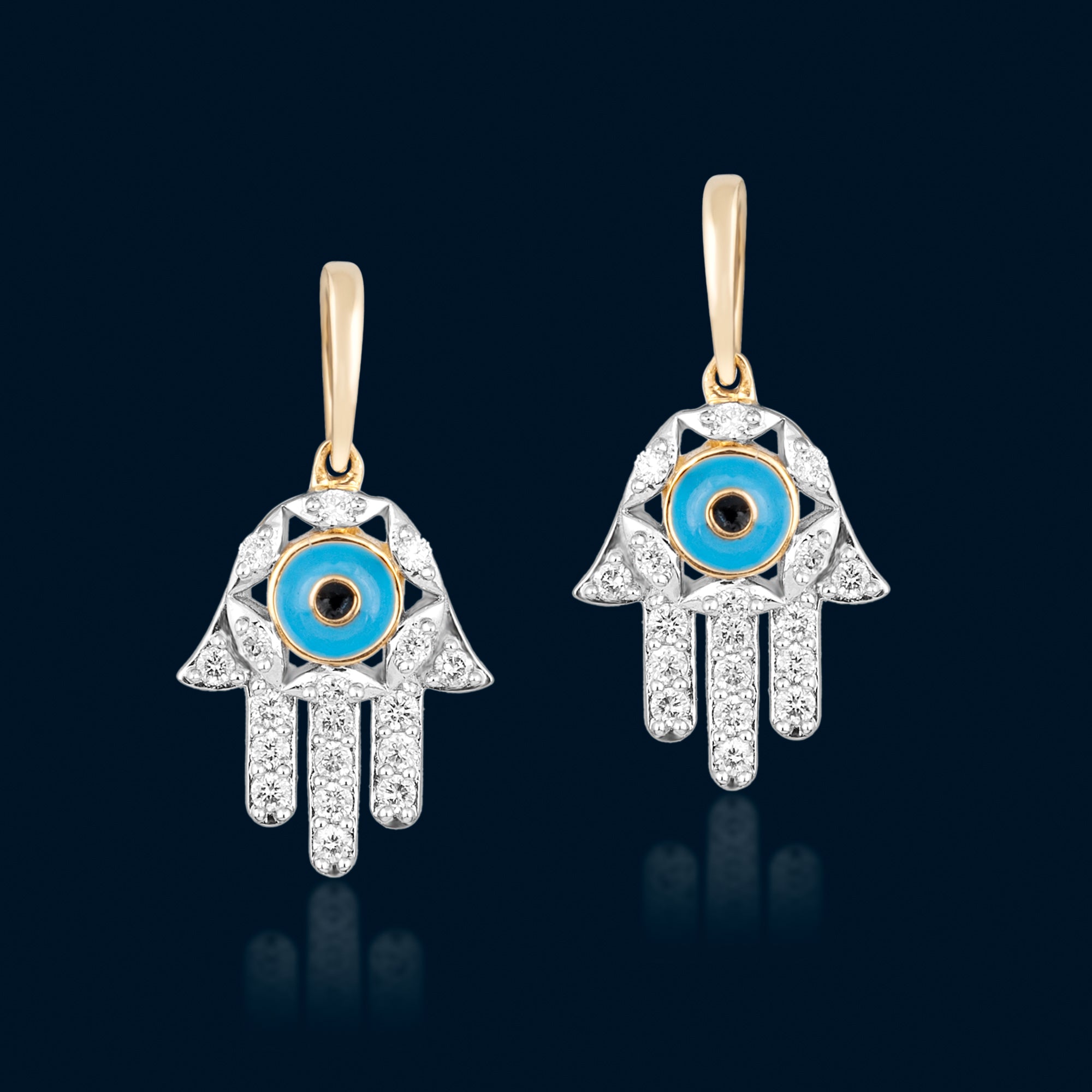 Evil eye pendant in 18kt yellow gold