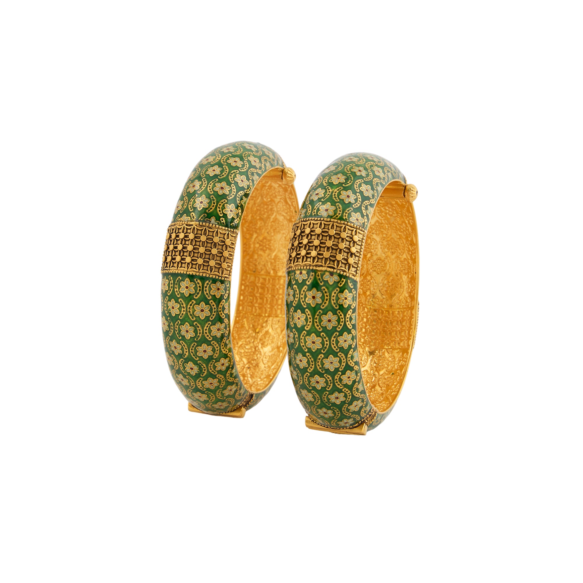 Kada in 22kt Antique gold, with enamel work