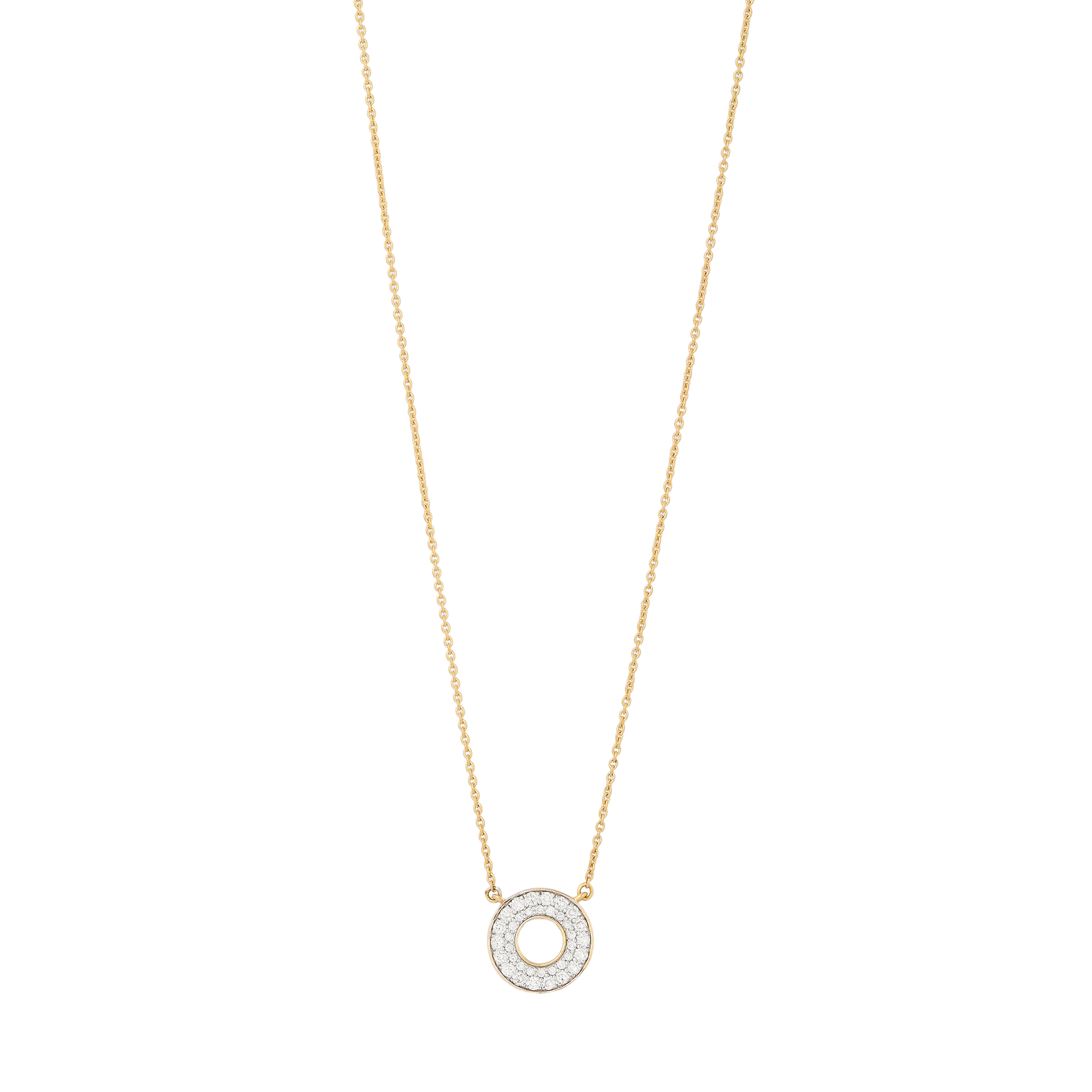 Pendant in 18kt yellow gold with Round Brilliant cut diamonds