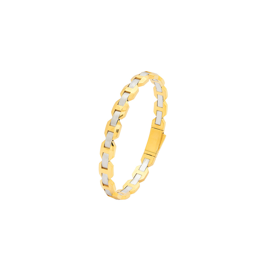 Bracelet in 22 kt gold with rhodium.