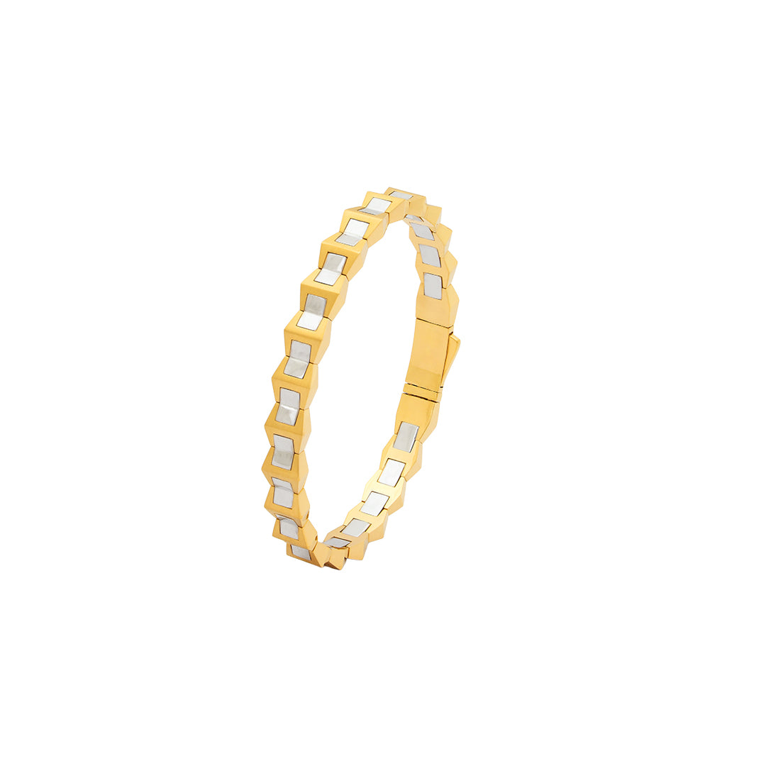 Bracelet in 22 kt gold with rhodium.