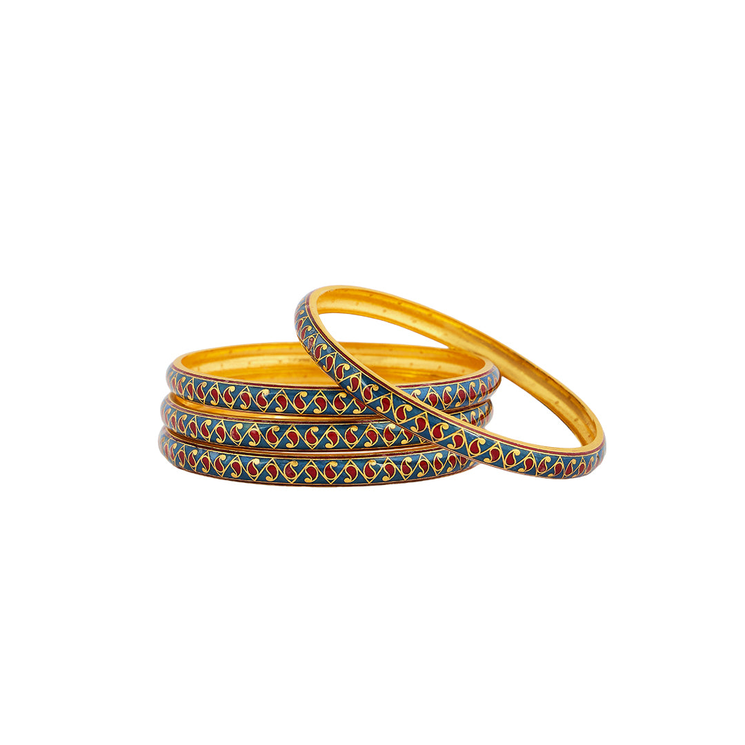 Bangles in 22kt Antique gold with enamel.