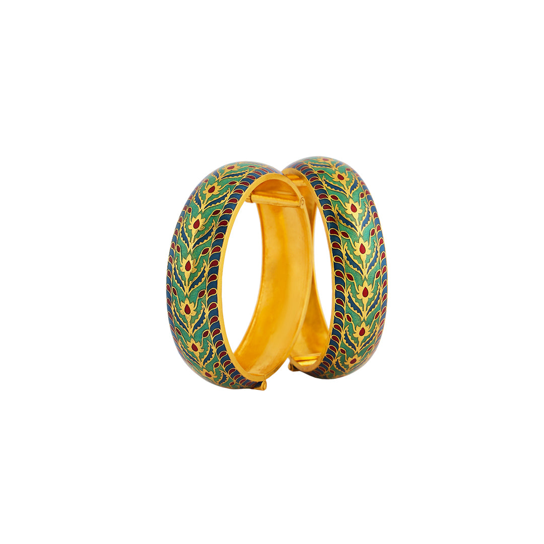 Kada in 22kt Antique gold with enamel.