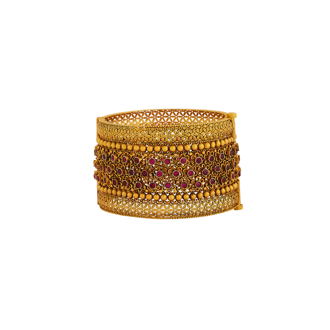 Kada in 22kt Antique gold with ruby.