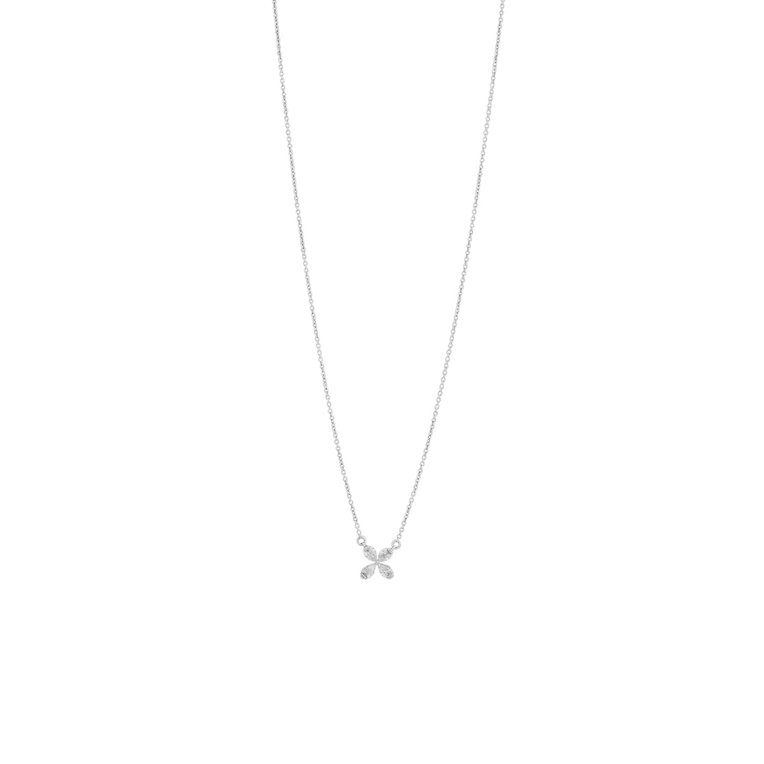 Pendant set in 18kt white gold with pear shape diamonds