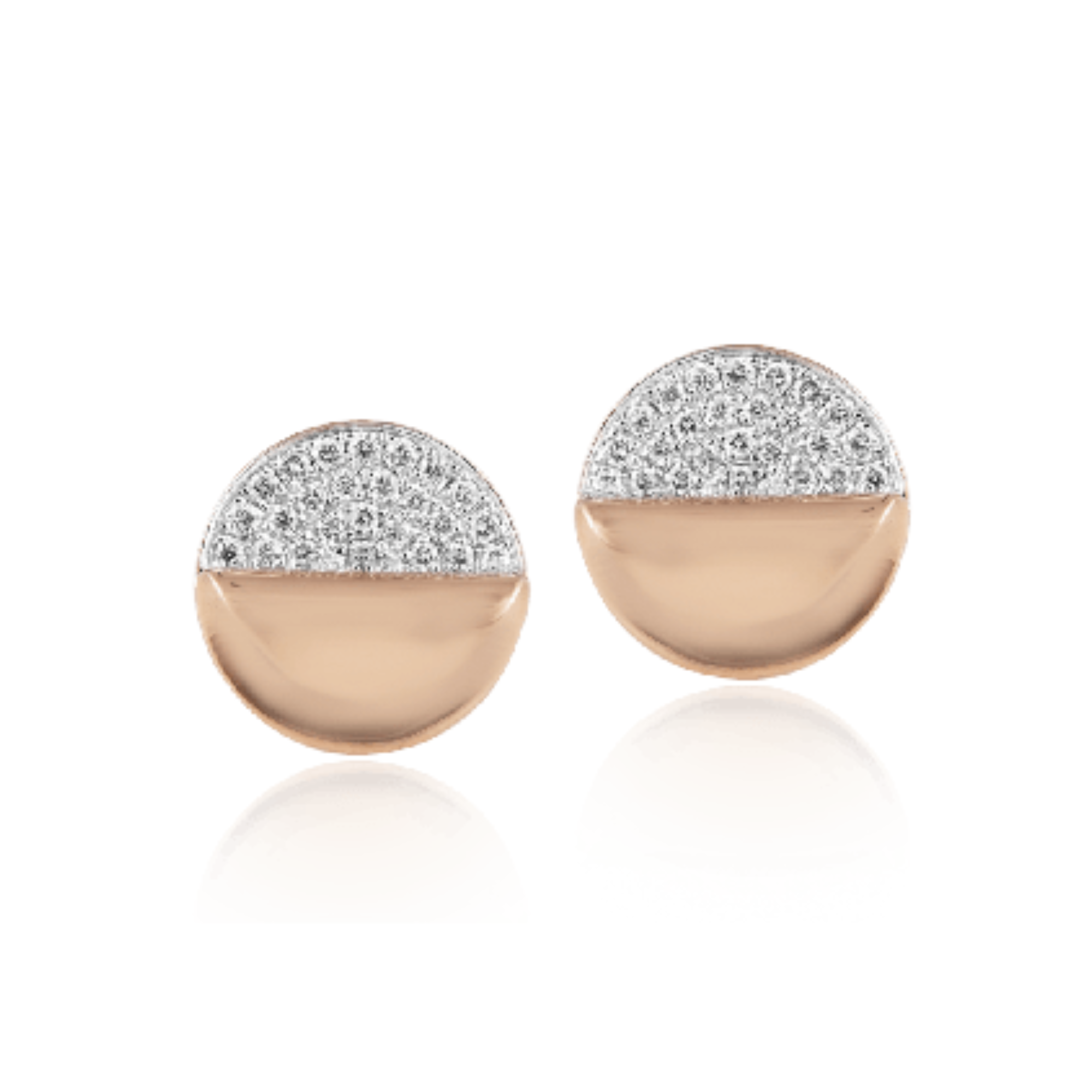Earrings in 18kt rose gold with Round Brilliant cut diamonds