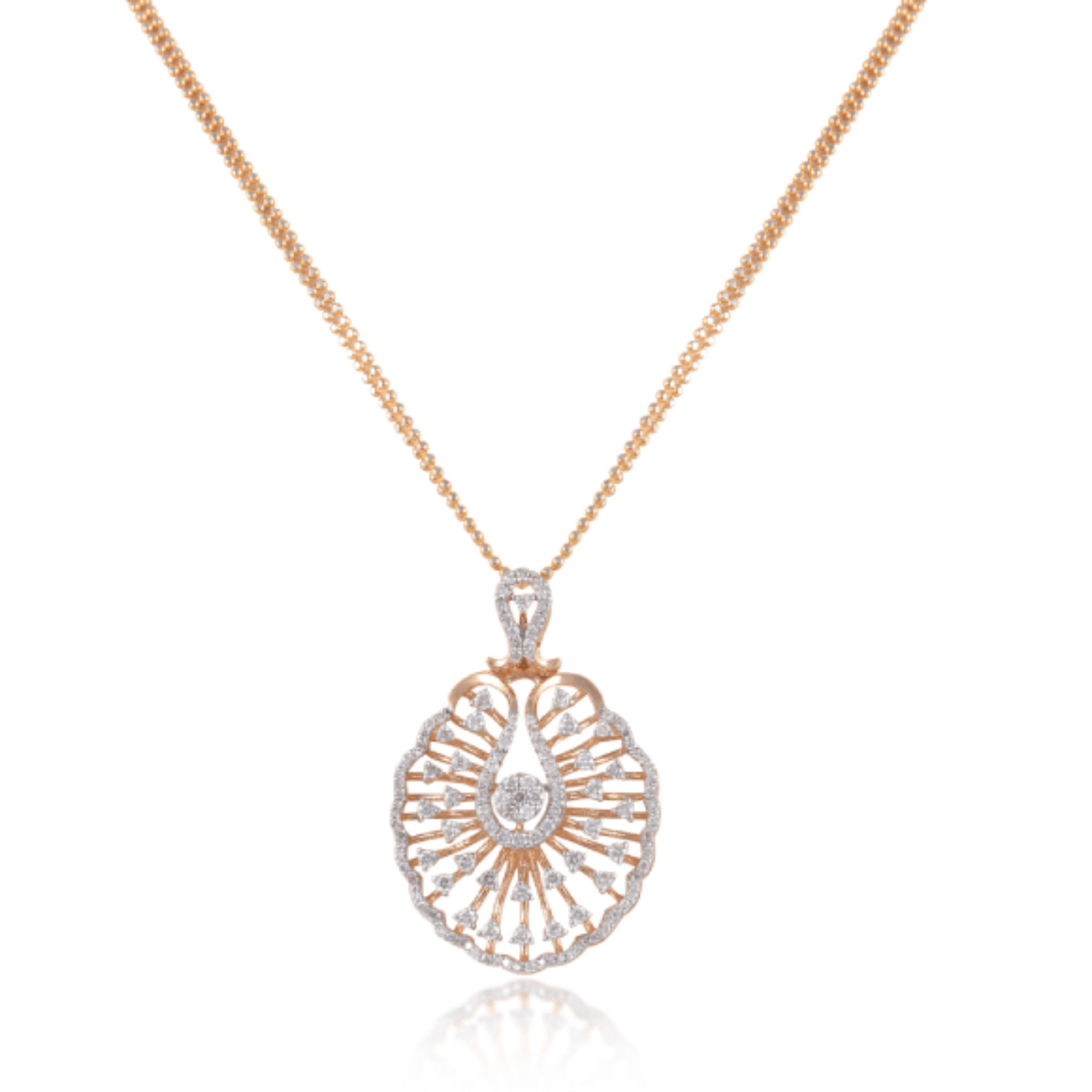 Pendant in 18kt Rose gold with Round Brilliant cut diamonds